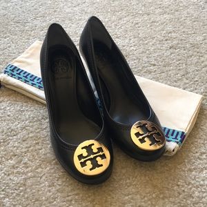 Tory Burch black wedges